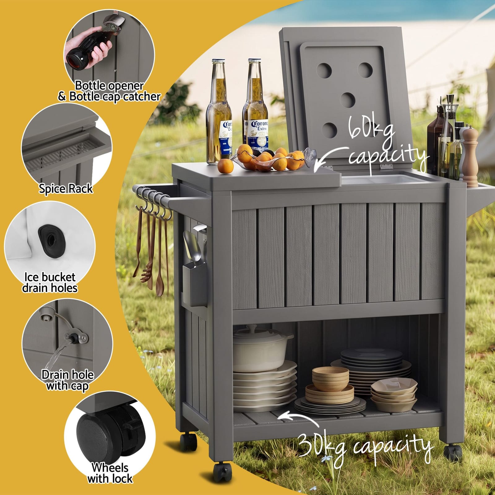 Outdoor Storage Cabinet Box 102x43.5x83cm