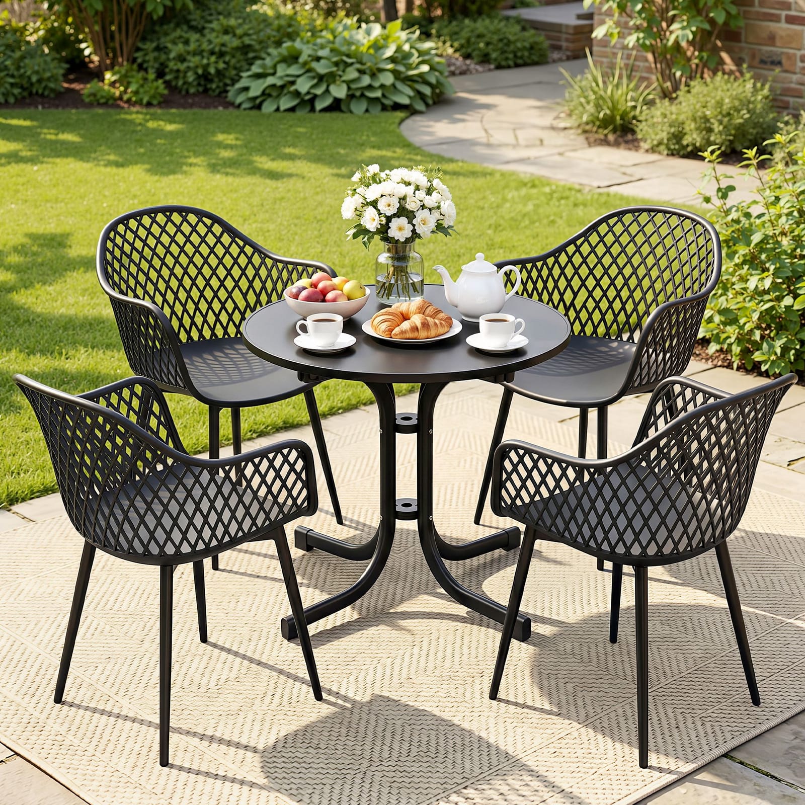Outdoor Dining Set Black King