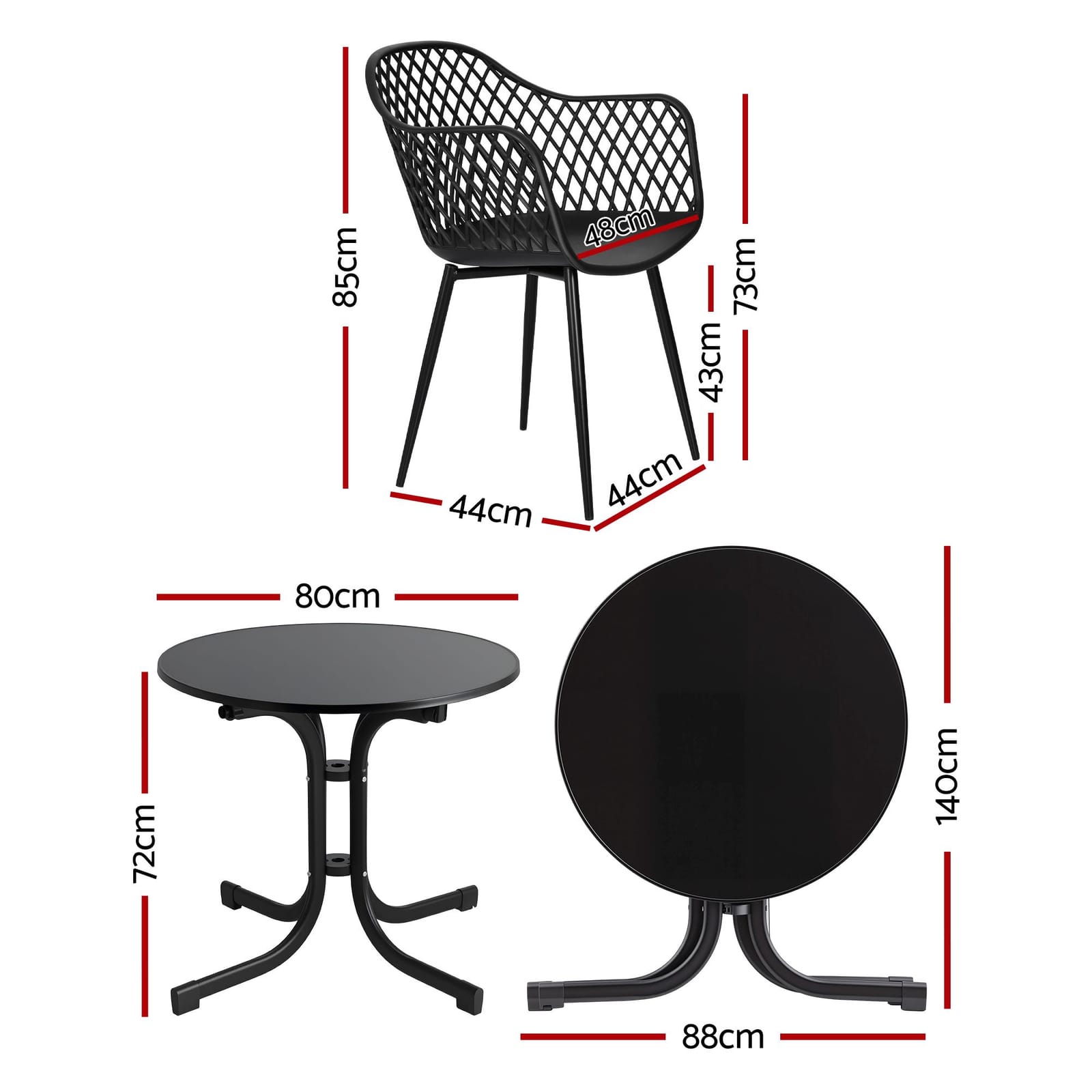 Outdoor Dining Set Black King