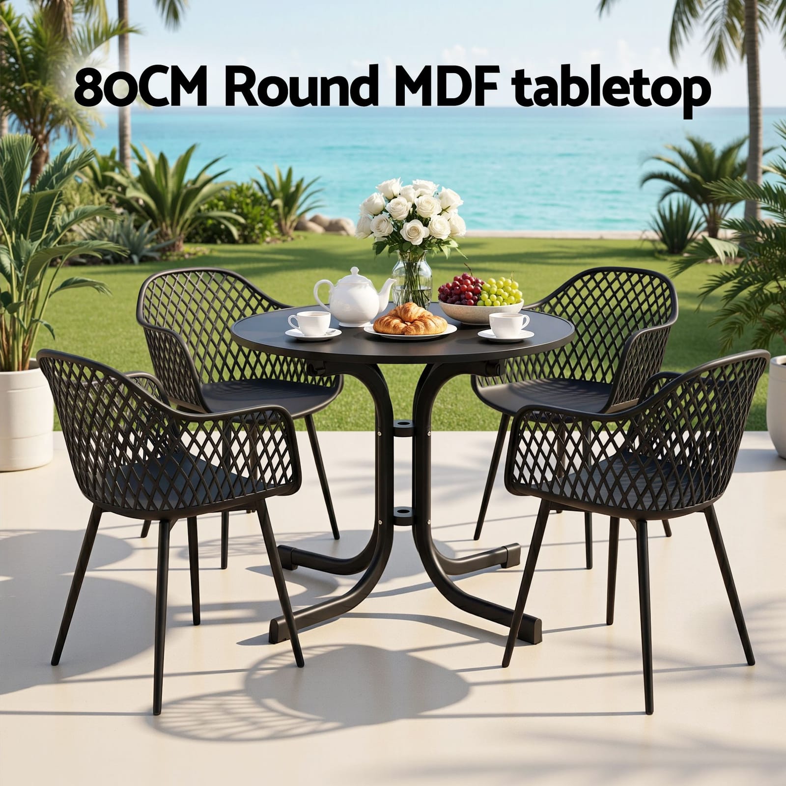 Outdoor Dining Set Black King