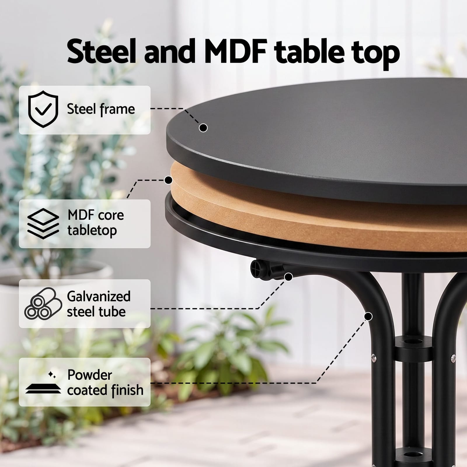 Outdoor Dining Set Black King