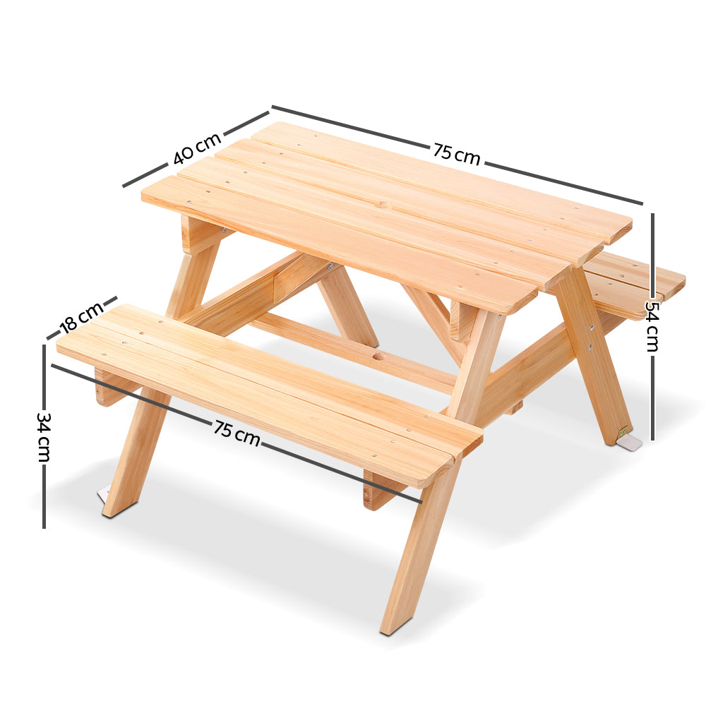 Durable Kids Outdoor Picnic Bench Set - Wooden