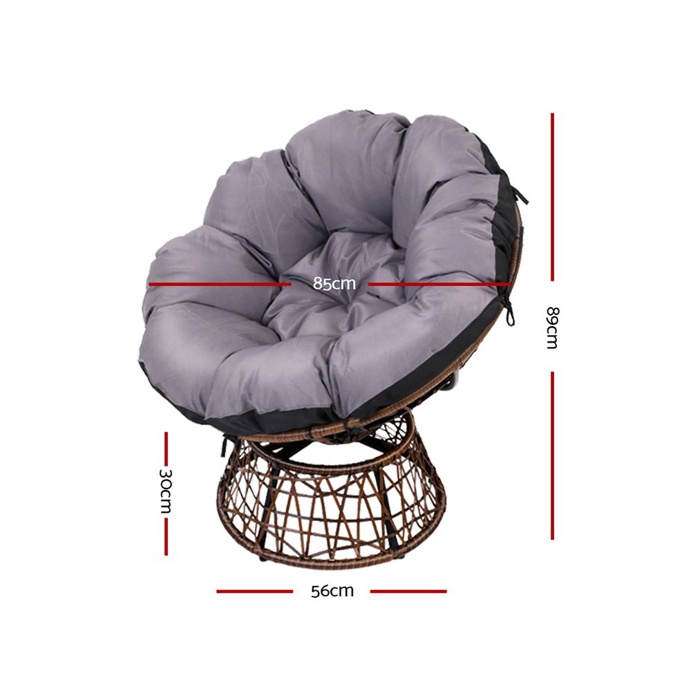 Outdoor Chairs Outdoor Furniture Papasan Chair Wicker Patio Garden Brown, Brown colour