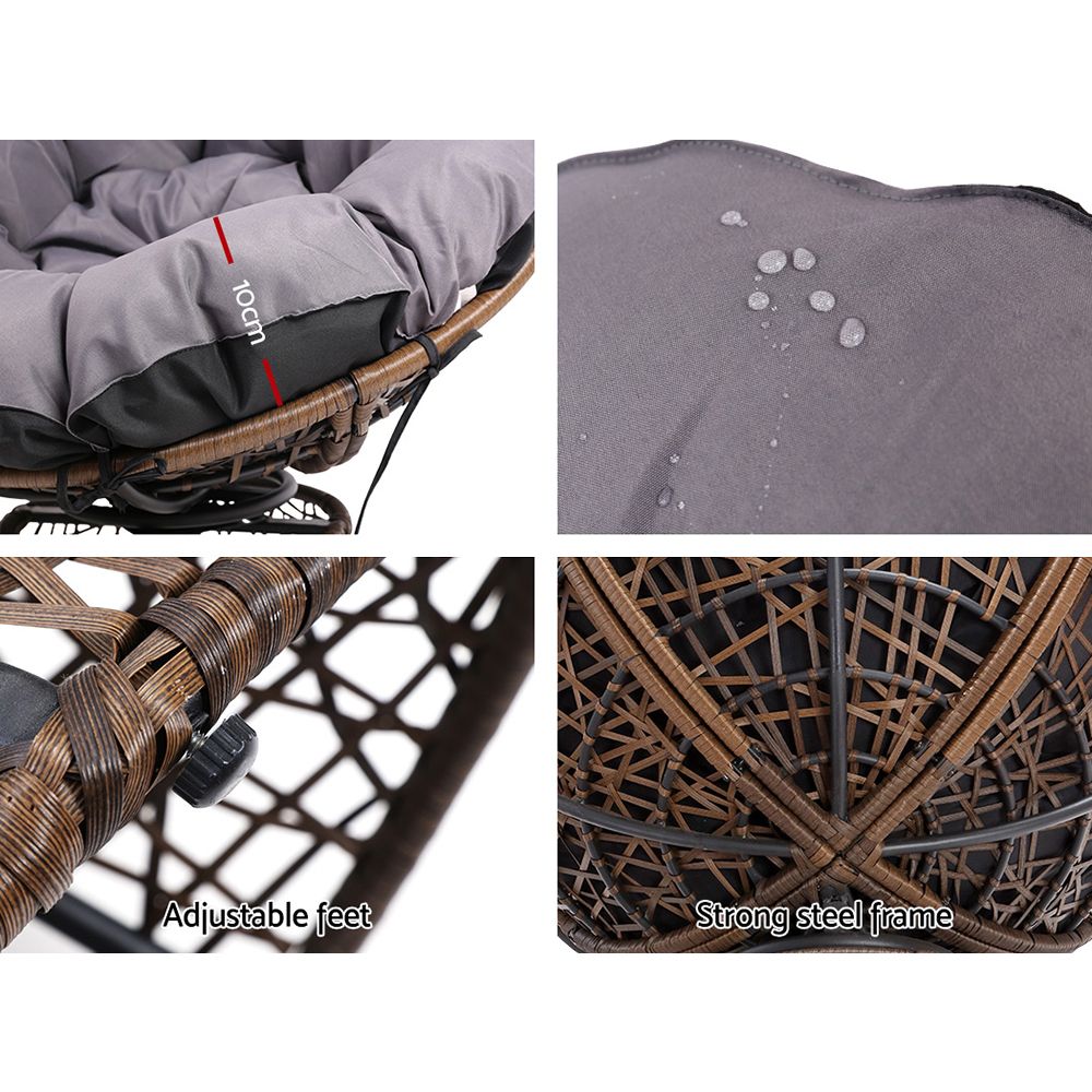Outdoor Chairs Outdoor Furniture Papasan Chair Wicker Patio Garden Brown with Outdoor Chairs