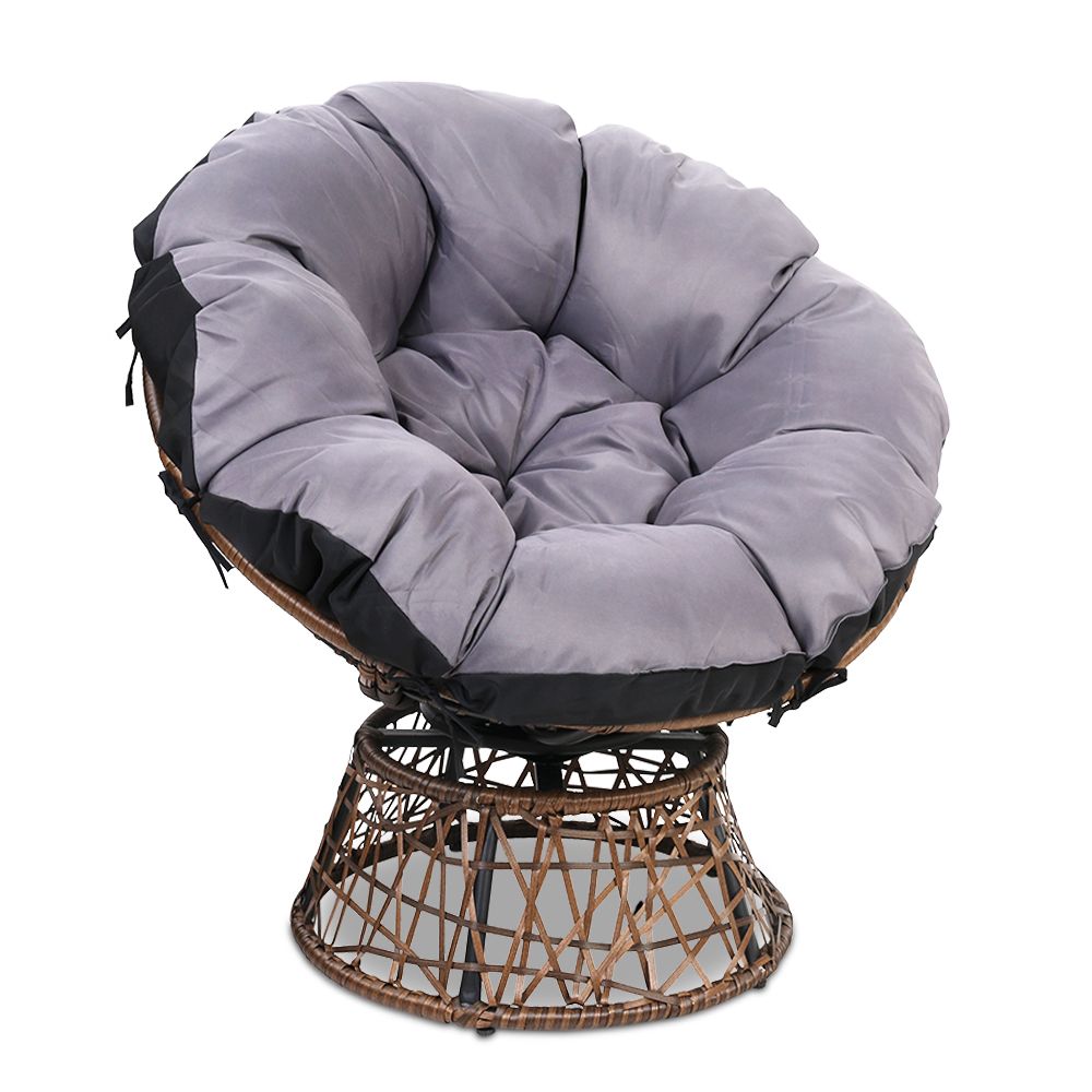 Outdoor Chairs Outdoor Furniture Papasan Chair Wicker Patio Garden Brown | Brown colour