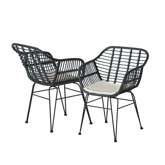 3PC Outdoor Furniture Set Patio Lounge Table Chairs Cushion