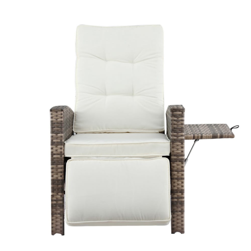 Outdoor Recliner Chair Wicker 140x64x85cm