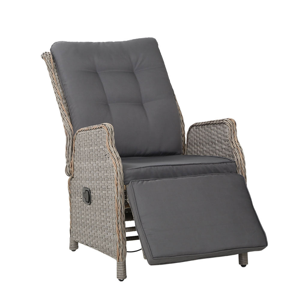 Setting Sofa Chair Odf - Recliner Chairs Sun Lounge Wicker Lounger Outdoor Furniture Patio Grey