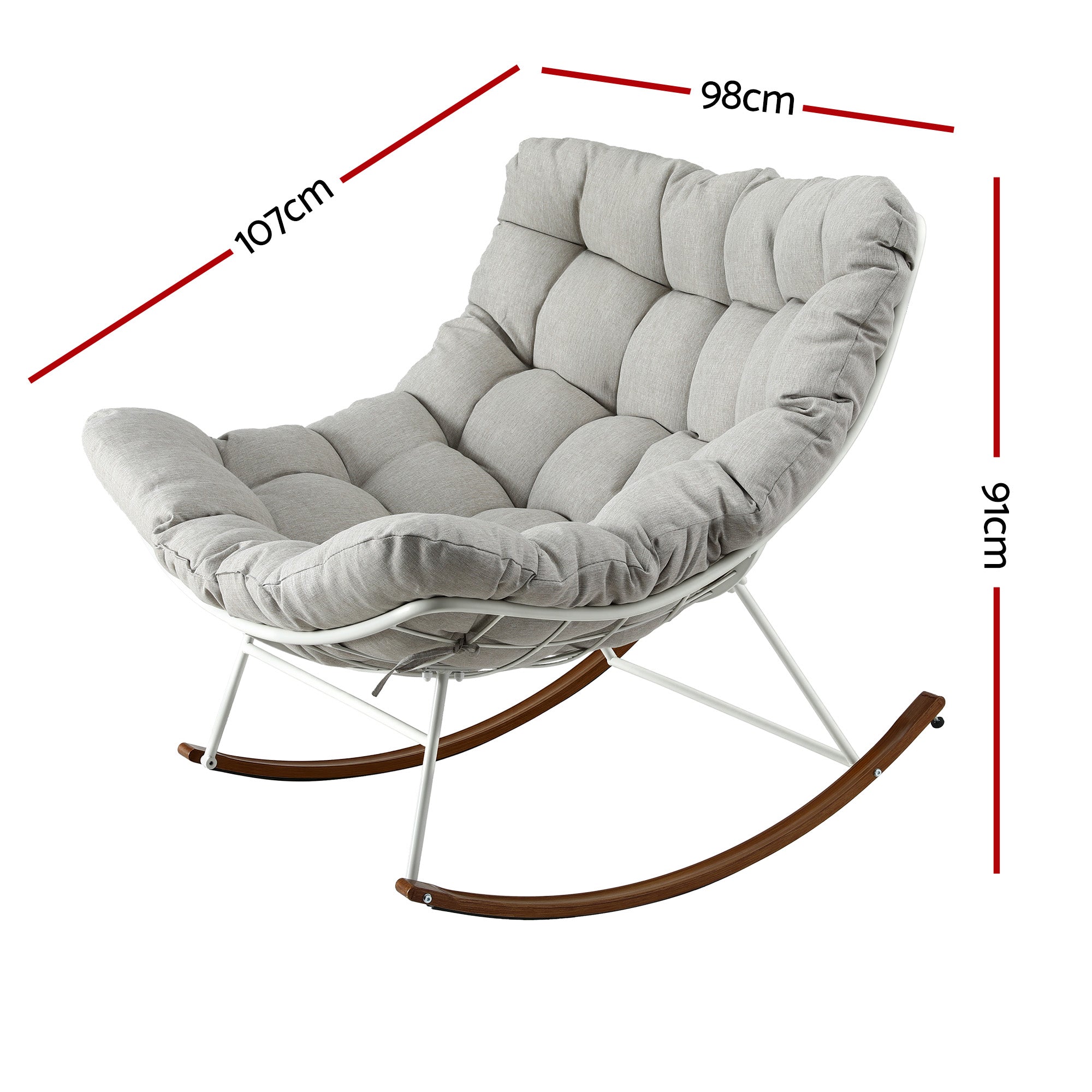 Gardeon Papasan Rocking Chair Outdoor Lounge | Simpledeals