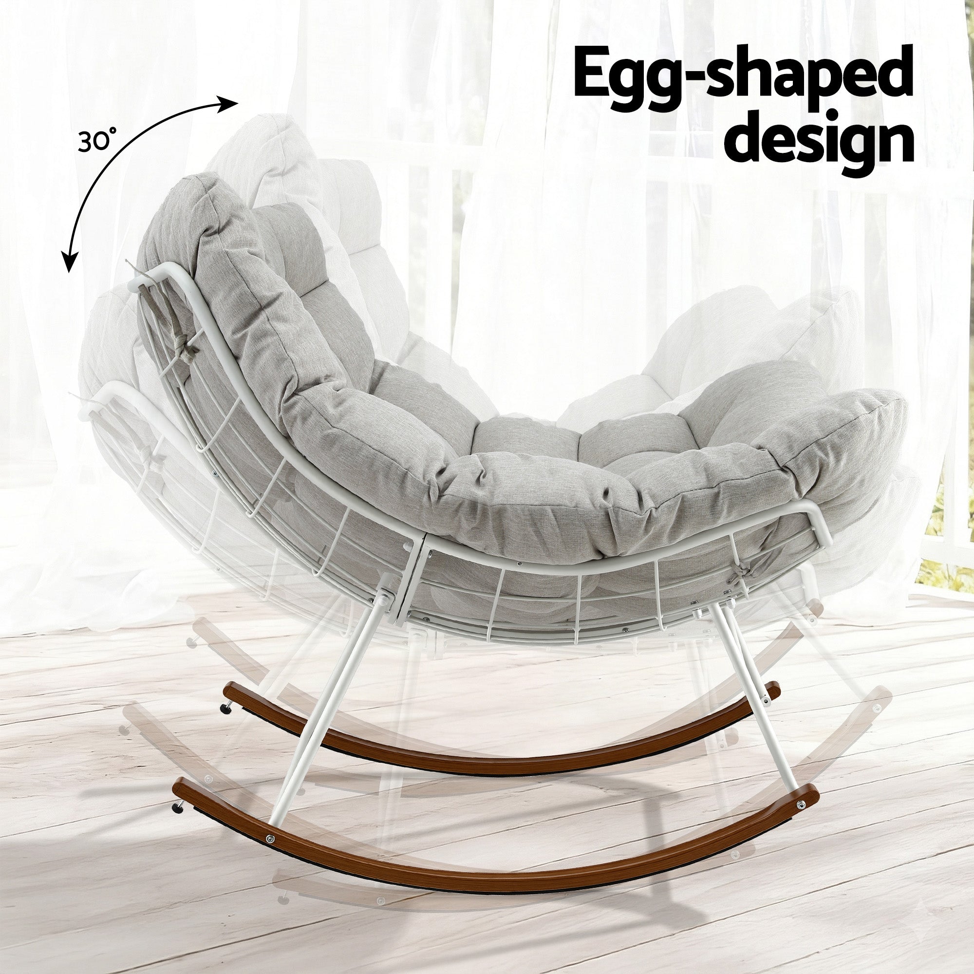 Gardeon Papasan Rocking Chair Outdoor Lounge | Simpledeals