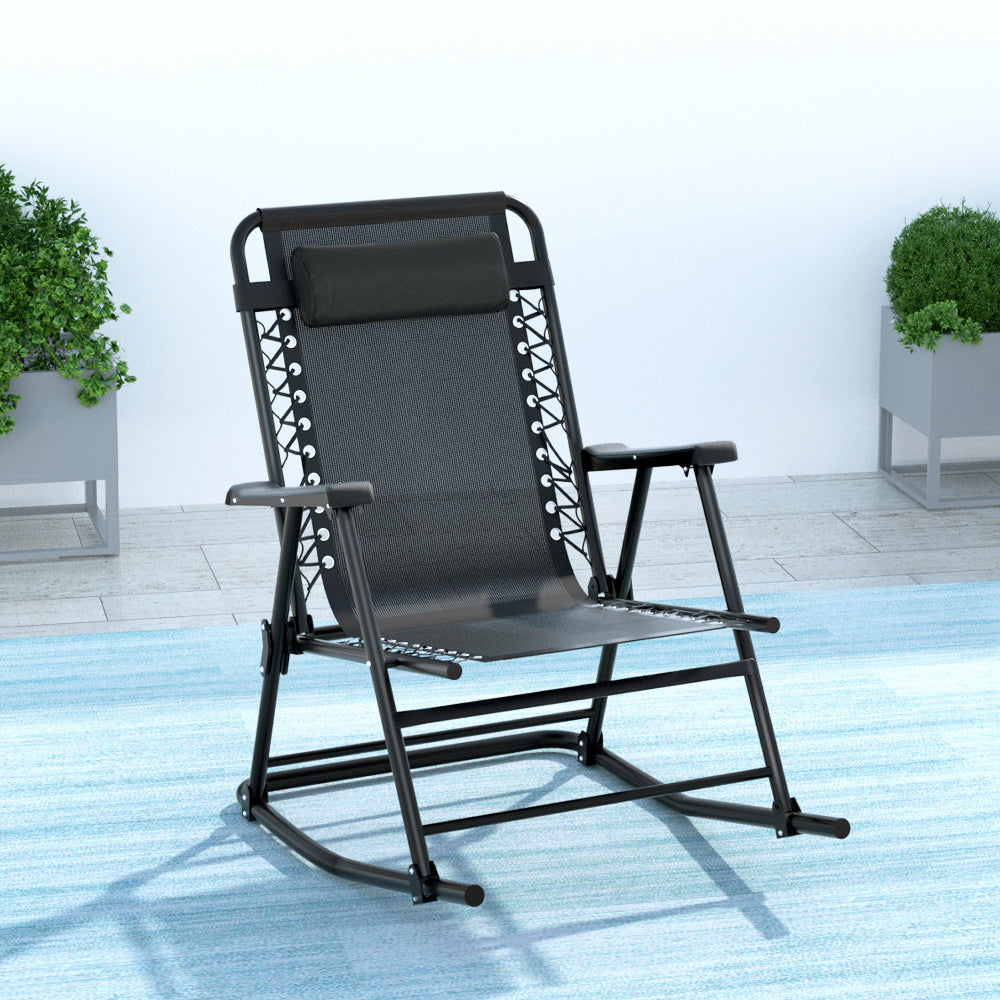 Outdoor Rocking Chair Folding Reclining Recliner Patio Furniture Garden | Premium