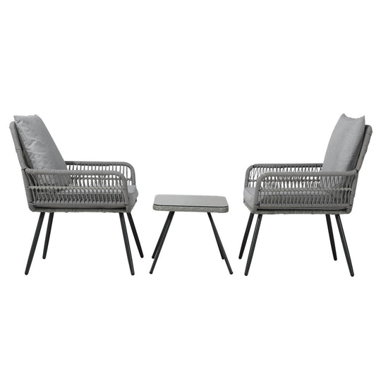 Outdoor Furniture 3-Piece Lounge Setting Chairs Table