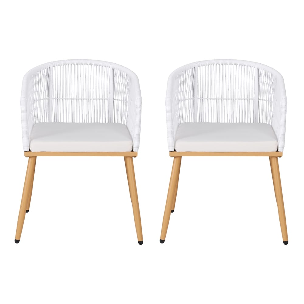 Outdoor Wicker Chairs White 60x50x80cm