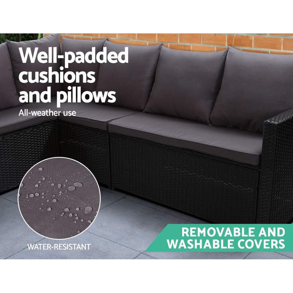 Gardeon Outdoor Furniture Dining Setting Sofa Set Wicker 9 Seater Storage Cover