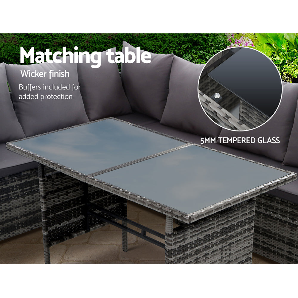 Gardeon Outdoor Furniture Dining Setting Sofa Set Wicker 9 Seater Storage Cover