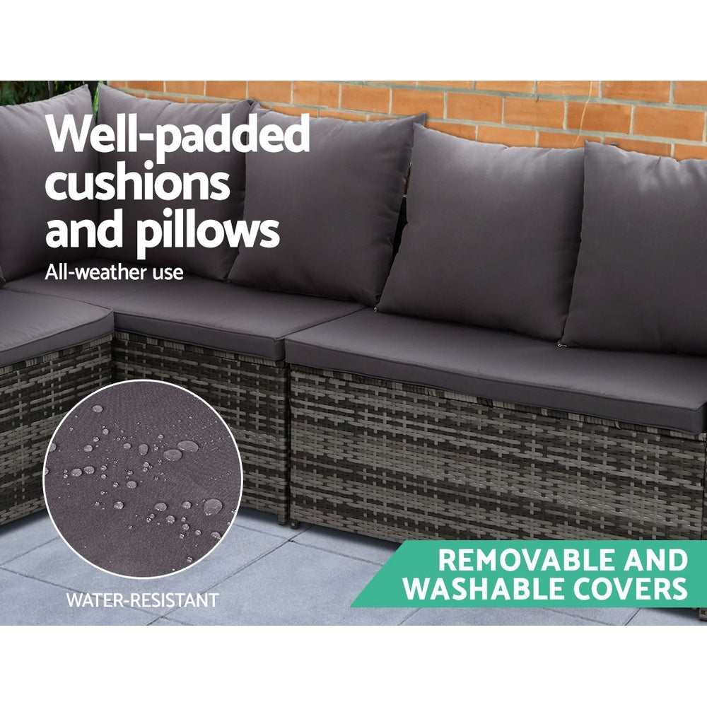 Gardeon Outdoor Furniture Dining Setting Sofa Set Wicker 9 Seater Storage Cover