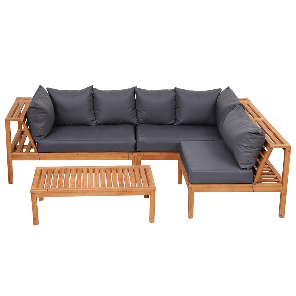 Outdoor Sofa Set Natural Wood 80x80x63.5cm