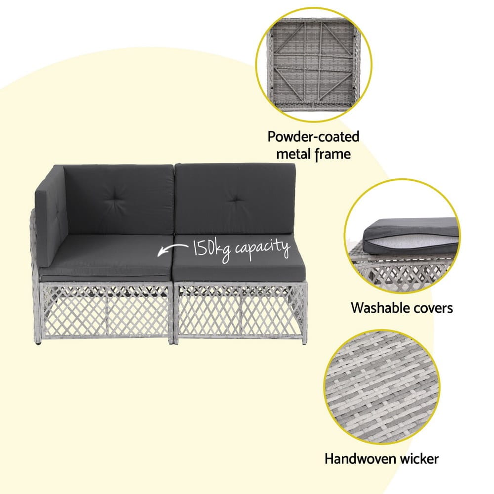 Outdoor Sofa Set Grey 63x60x62cm