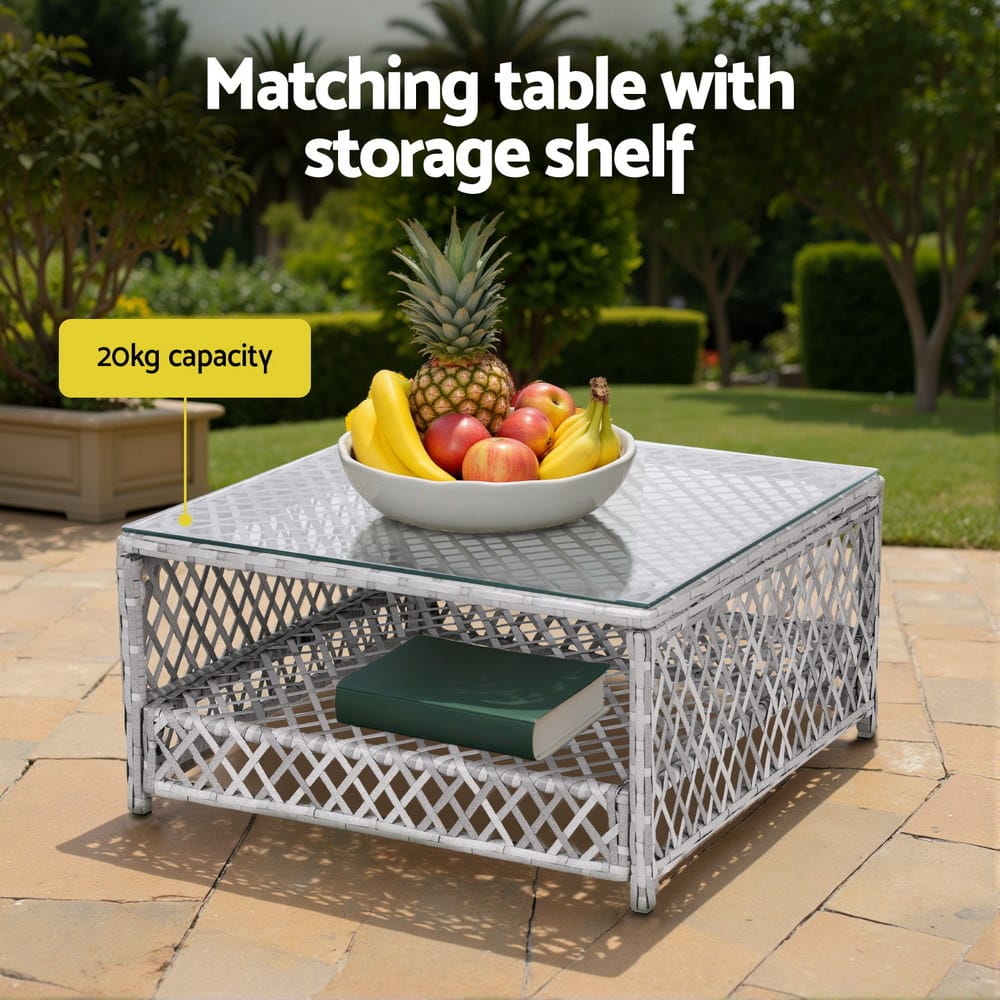 Outdoor Sofa Set Grey 63x60x62cm