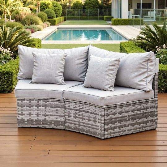 Gardeon 2 Piece Rattan Outdoor Sofa Set Grey