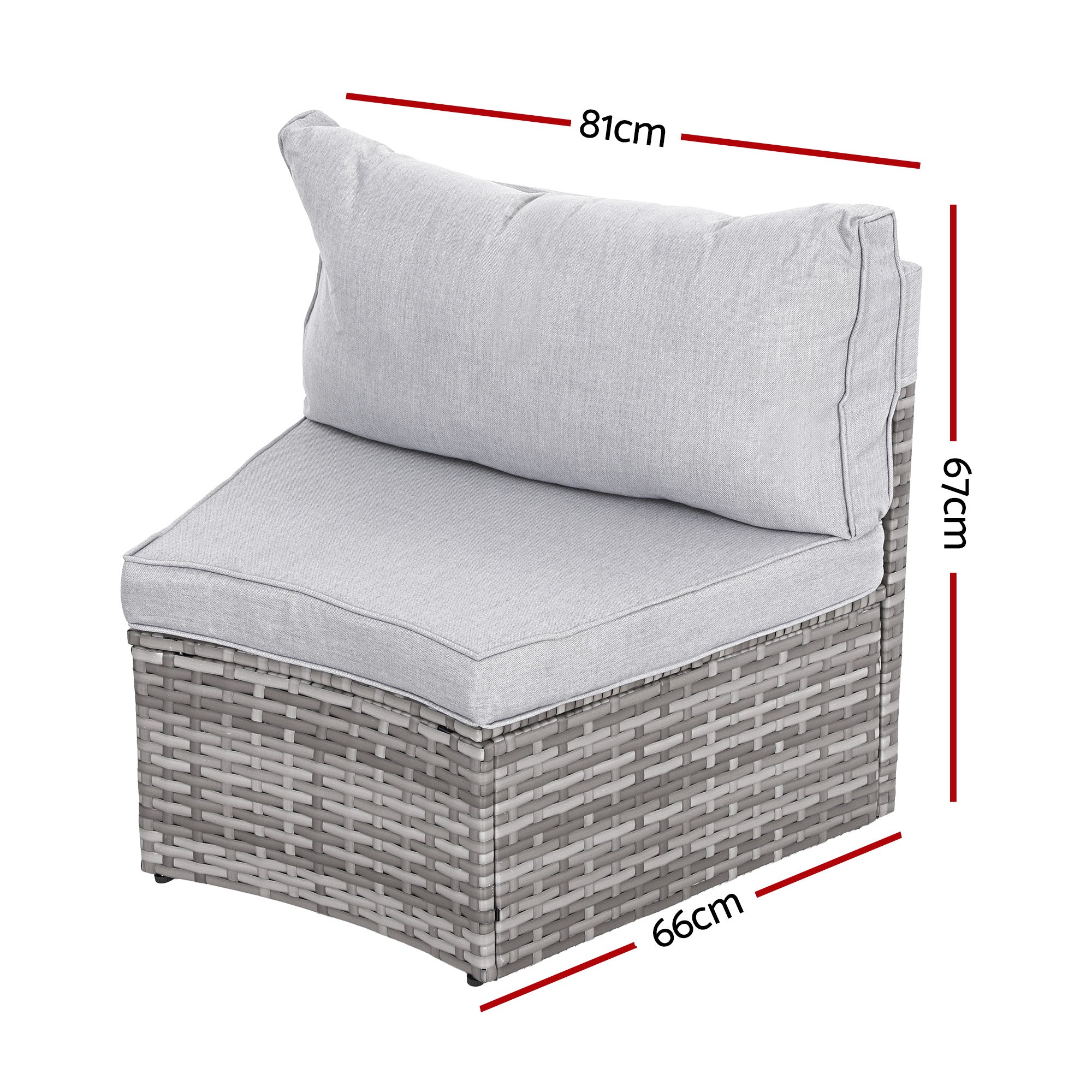 Gardeon 2 Piece Rattan Outdoor Sofa Set Grey | Simpledeals