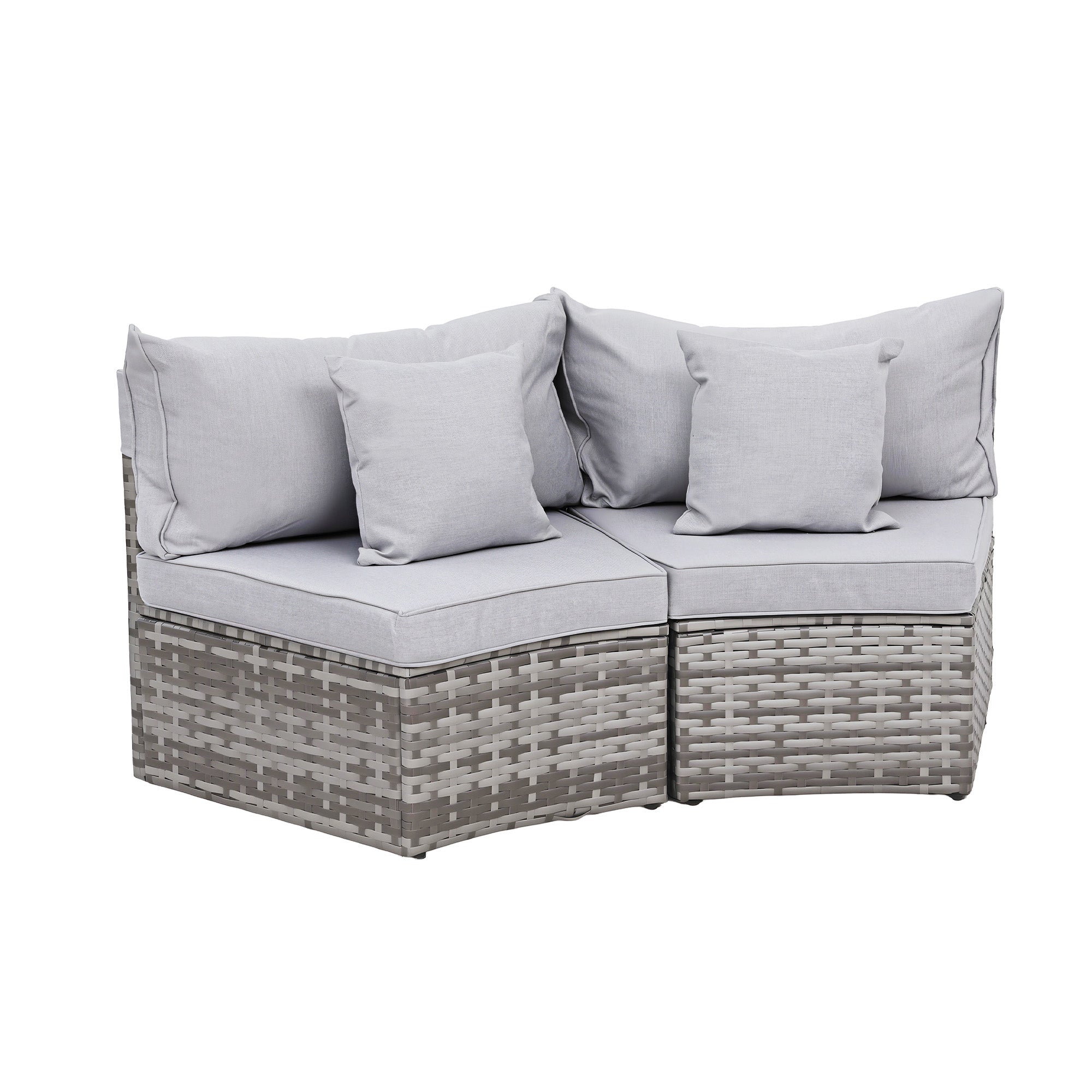Gardeon 2 Piece Rattan Outdoor Sofa Set Grey | Simpledeals