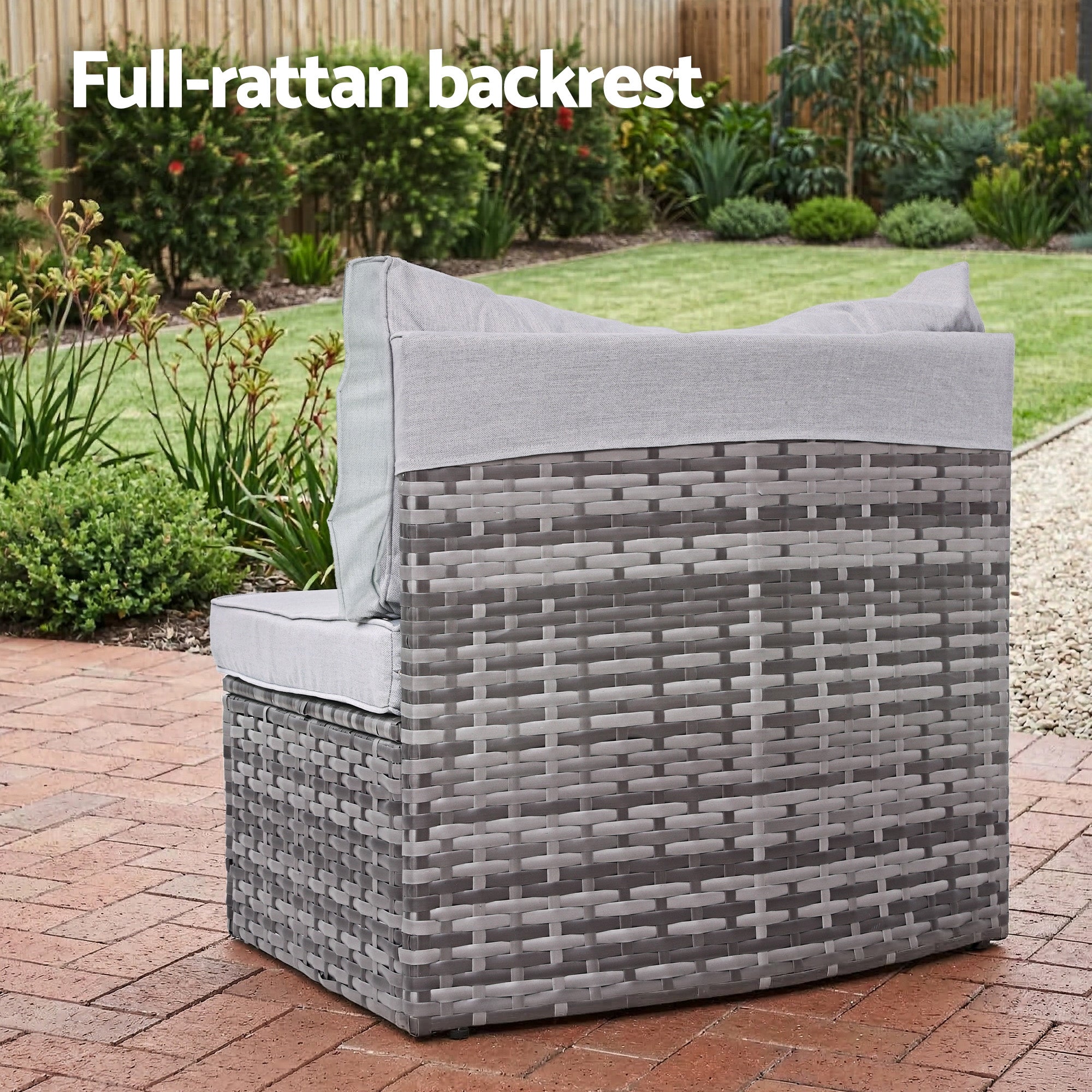Gardeon 2 Piece Rattan Outdoor Sofa Set Grey | Simpledeals