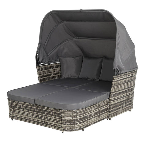 Relaxation Oasis Wicker Outdoor Sun Lounge Patio Furniture Day Bed