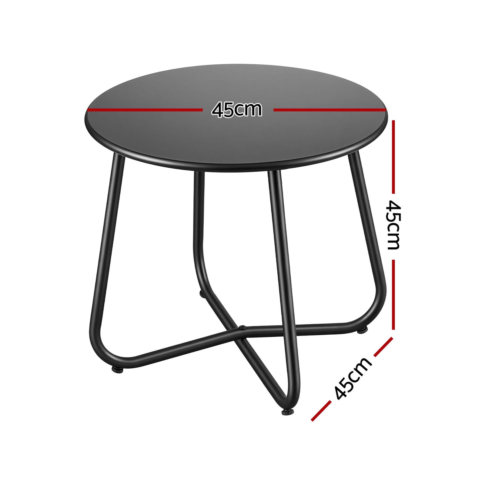 Outdoor Side Table Black Marble 45x45x45cm