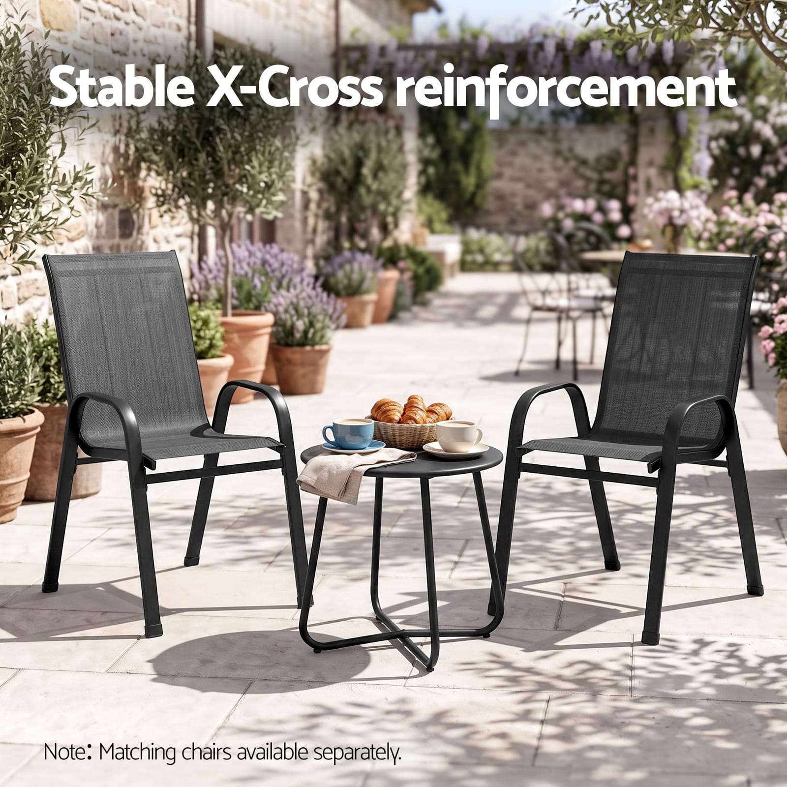 Outdoor Side Table Black Marble 45x45x45cm