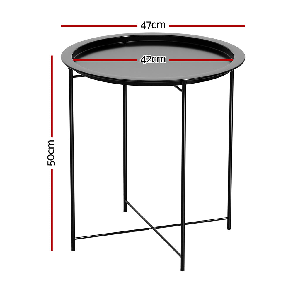 Coffee Side Table Steel Outdoor Furniture Indoor Desk Patio Garden, Outdoor Chairs