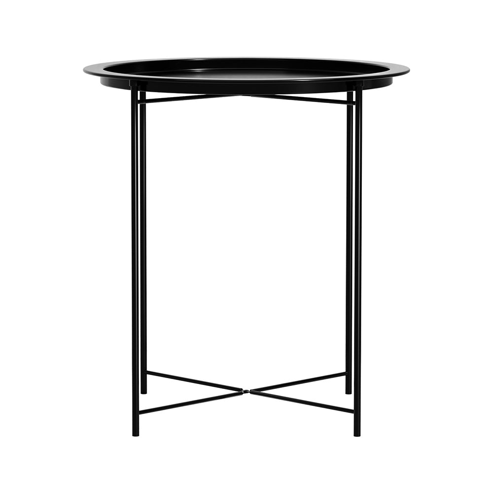 Coffee Side Table Steel Outdoor Furniture Indoor Desk Patio Garden, Steel finish