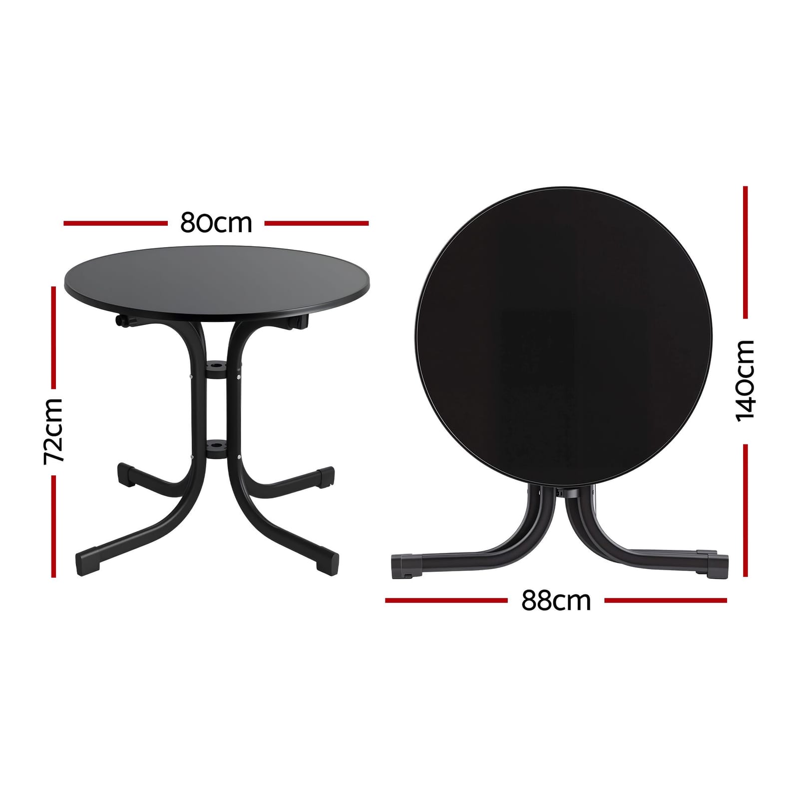 Black table king, rear view