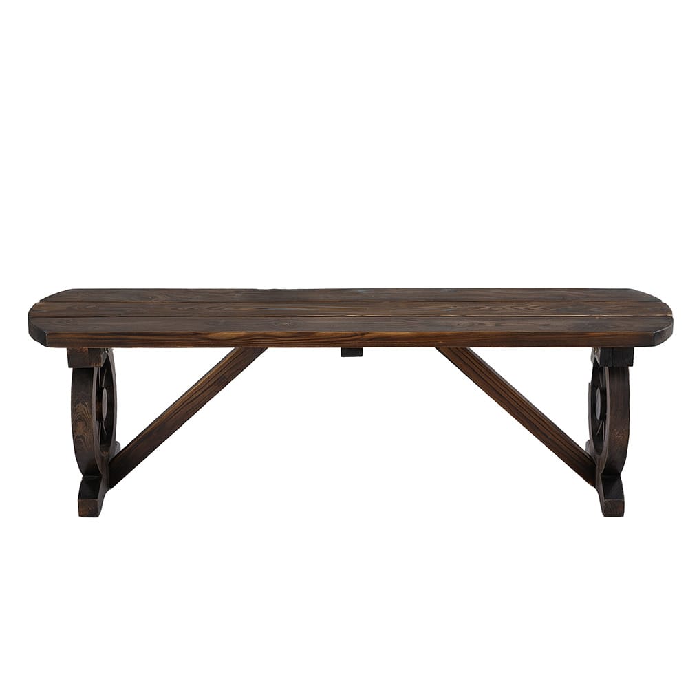 Outdoor Wooden Bench Seat 120x28x37cm