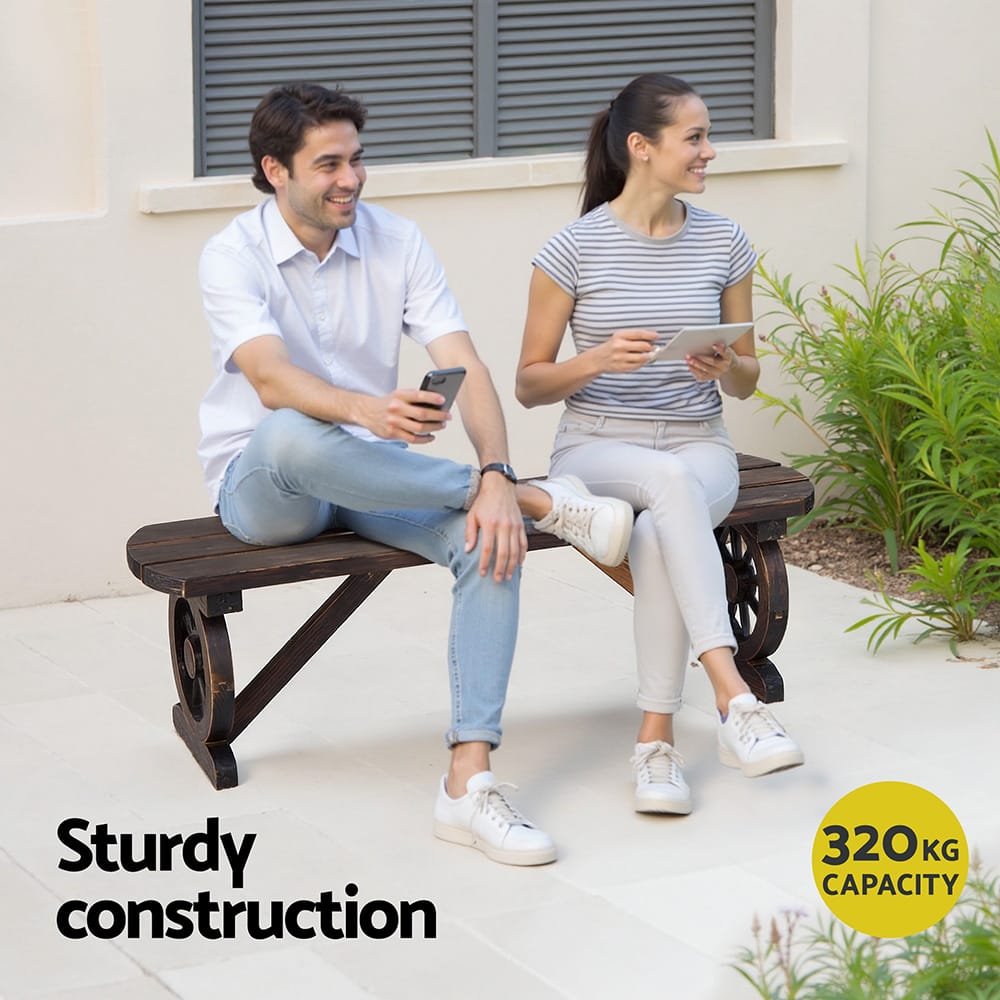 Outdoor Wooden Bench Seat 120x28x37cm