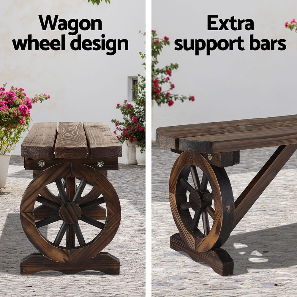 Outdoor Wooden Bench Seat 120x28x37cm