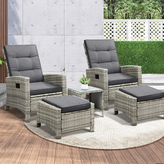 Recliner Chair Wicker Outdoor Furniture Garden Patio Lounge