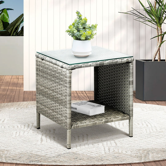 Rattan Side Table Outdoor Furniture Coffee Patio Desk