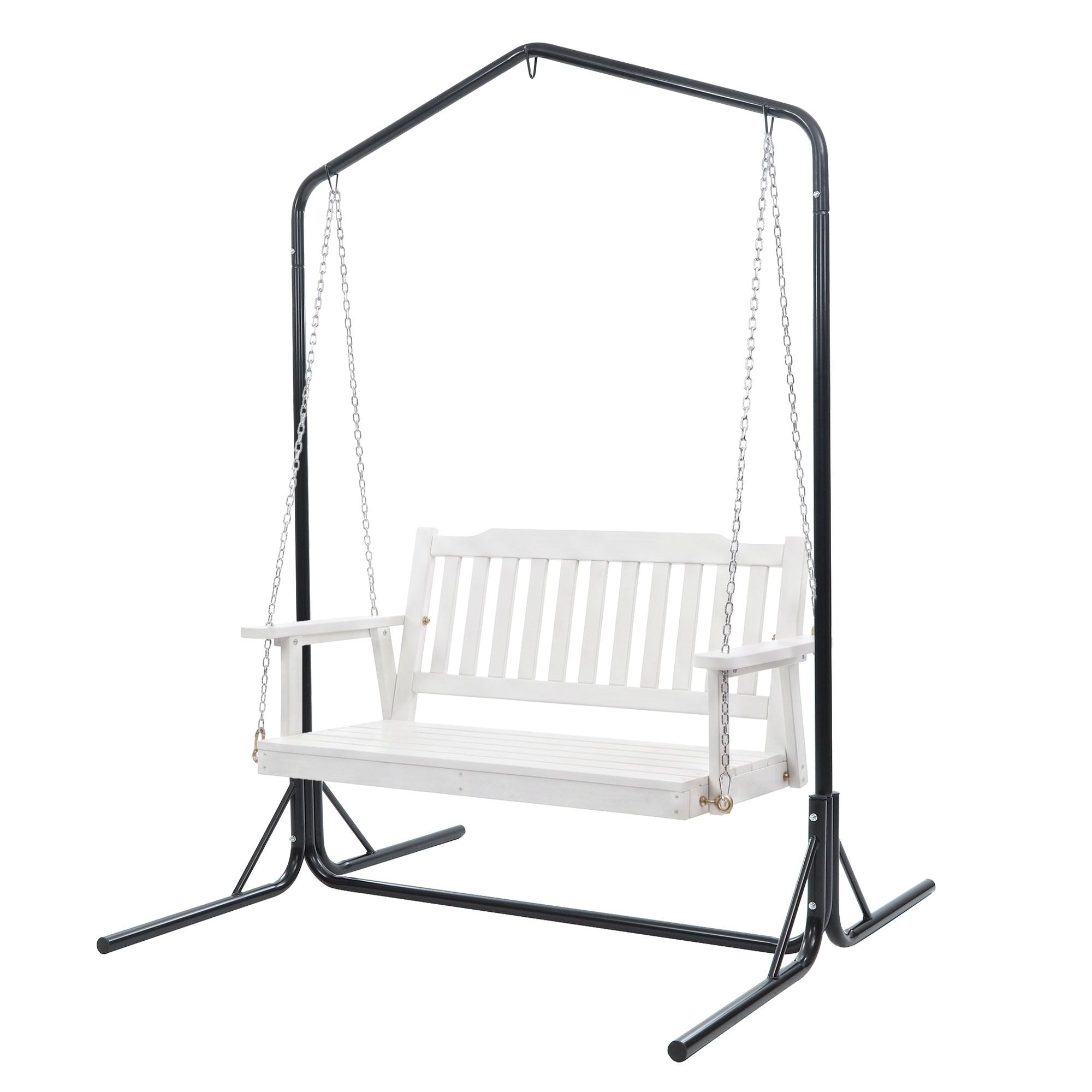 2-Seater Outdoor Swing Chair Wooden Stand | Simpledeals