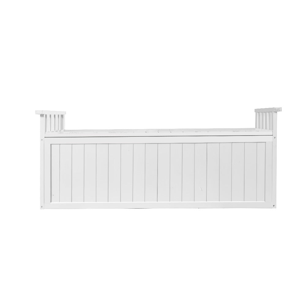 Outdoor Storage Bench Box Wooden Garden Toy Chest Sheds Patio Xl White