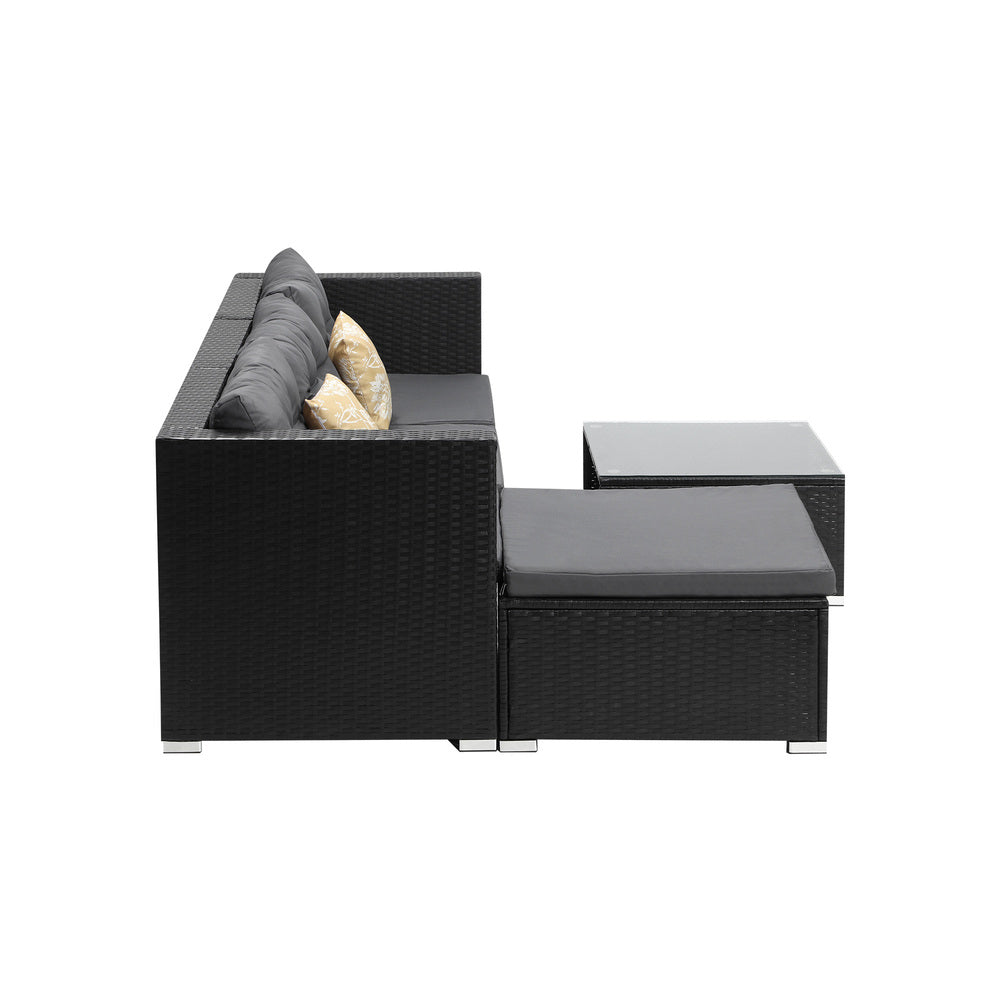Outdoor Sofa Set 4 Seater Corner Modular Lounge with Cushions for Patio