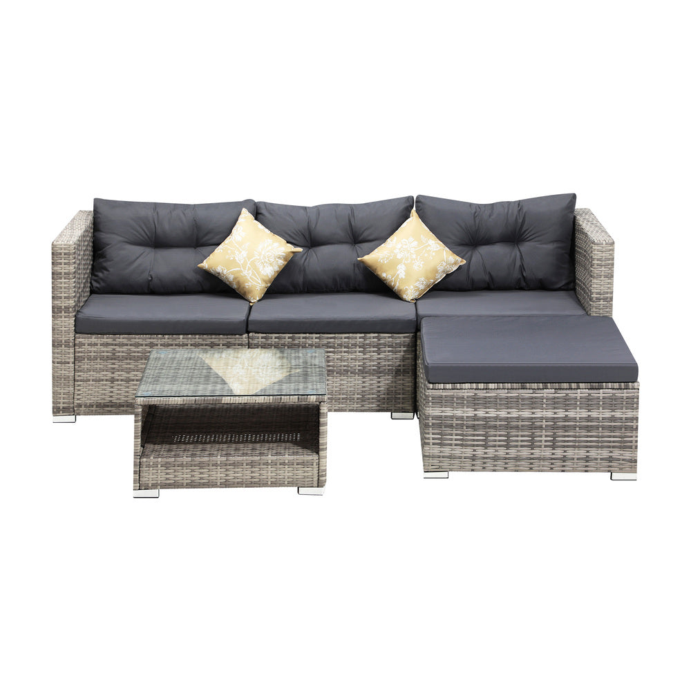 Outdoor Lounge Setting 5pc Wicker Sofa Set Rattan