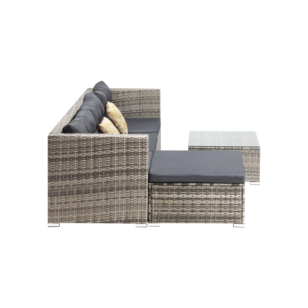 Outdoor Lounge Setting 5pc Wicker Sofa Set Rattan