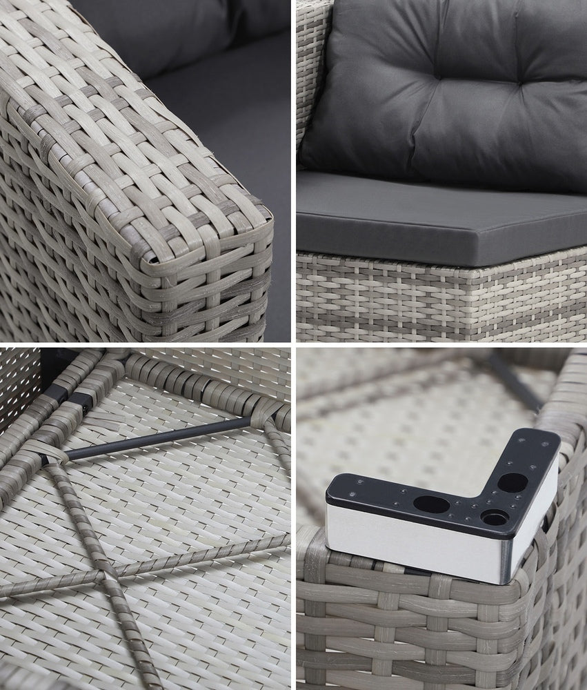 6 Seater Outdoor Lounge Set Wicker Sofa Rattan