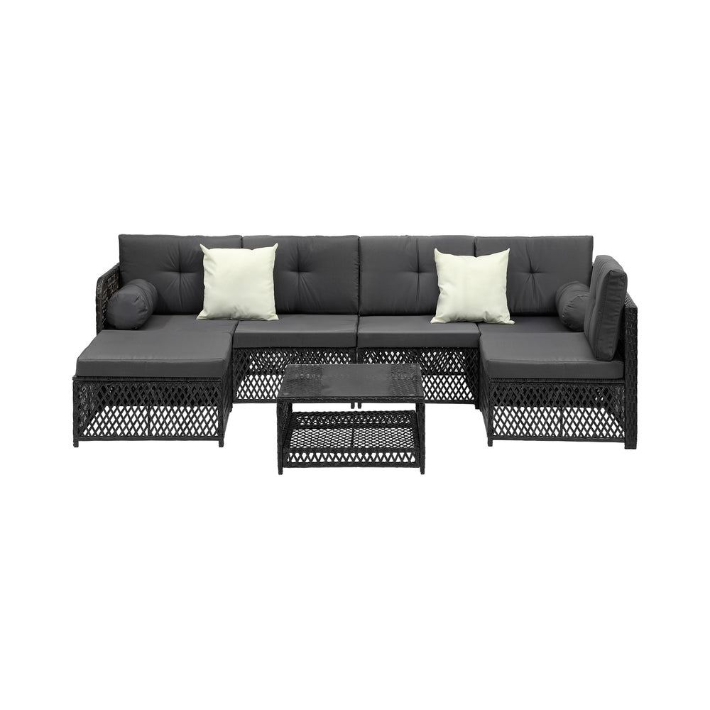Outdoor Sofa Set 4/6 Seater Wicker Rattan Lounge Setting