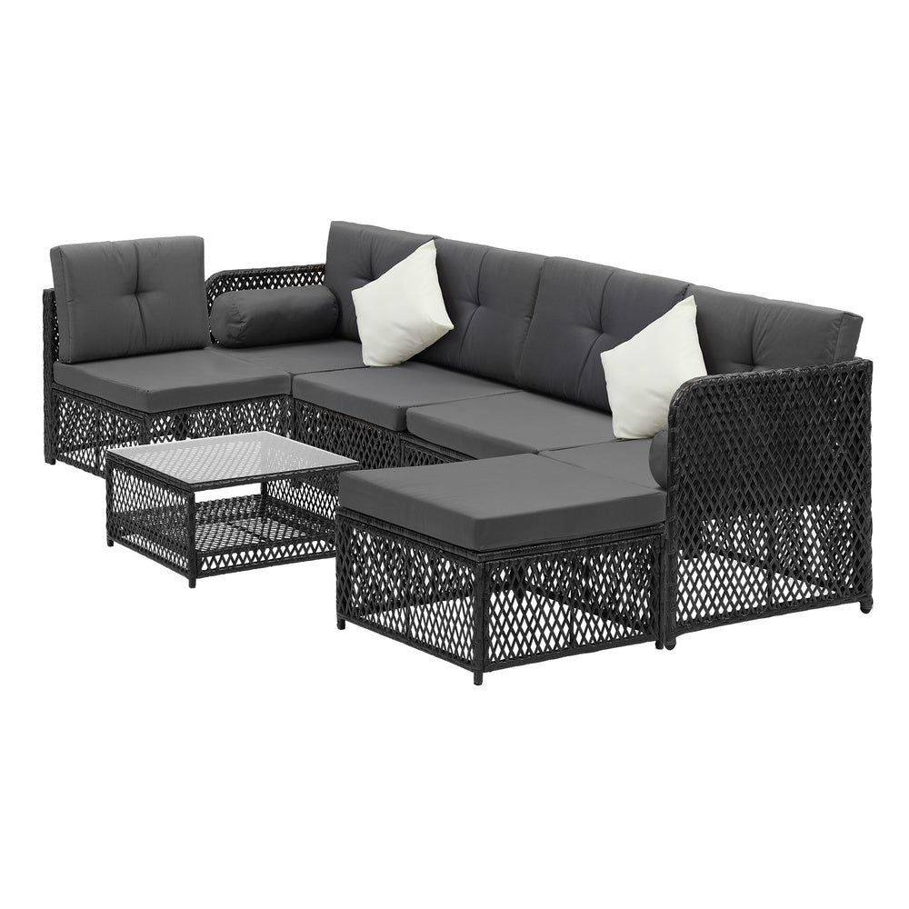 Outdoor Sofa Set 4/6 Seater Wicker Rattan Lounge Setting