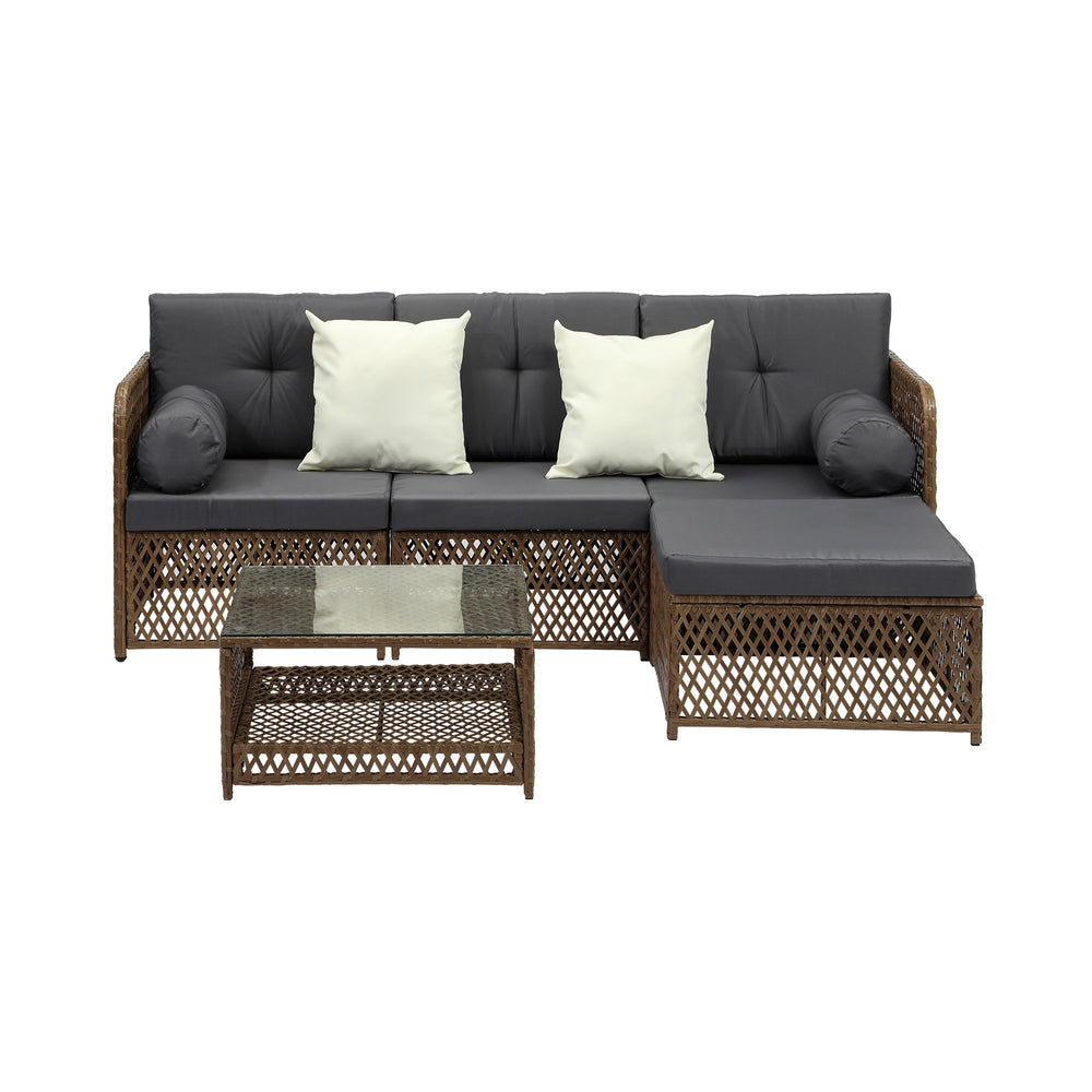 Outdoor Sofa Set 4/6 Seater Wicker Rattan Lounge Setting