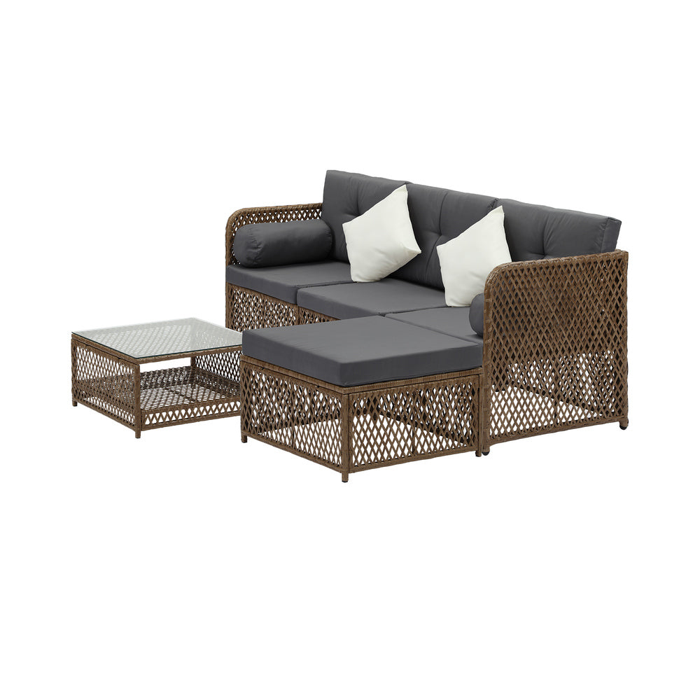 Outdoor Sofa Set 4/6 Seater Wicker Rattan Lounge Setting