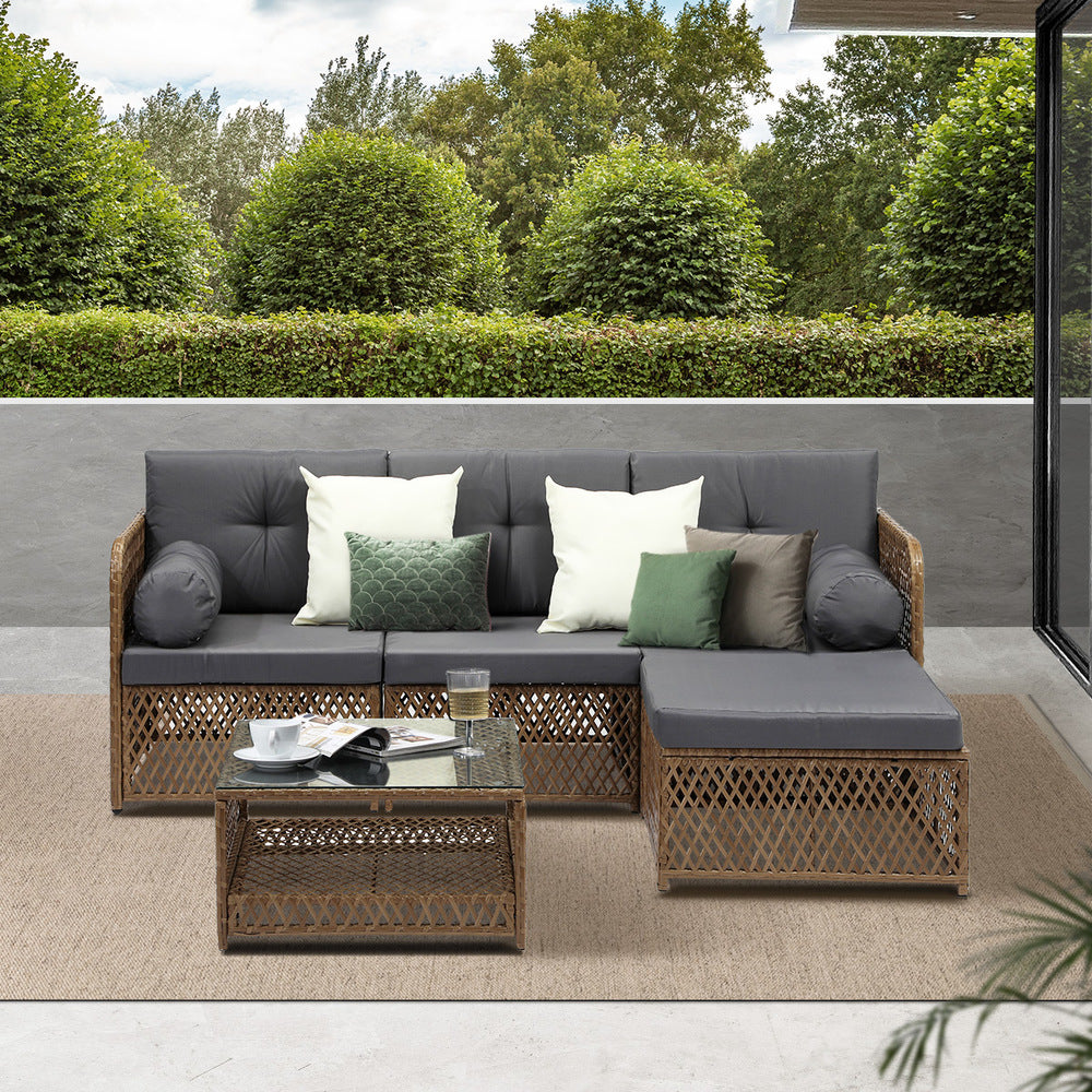 Outdoor Sofa Set 4/6 Seater Wicker Rattan Lounge Setting