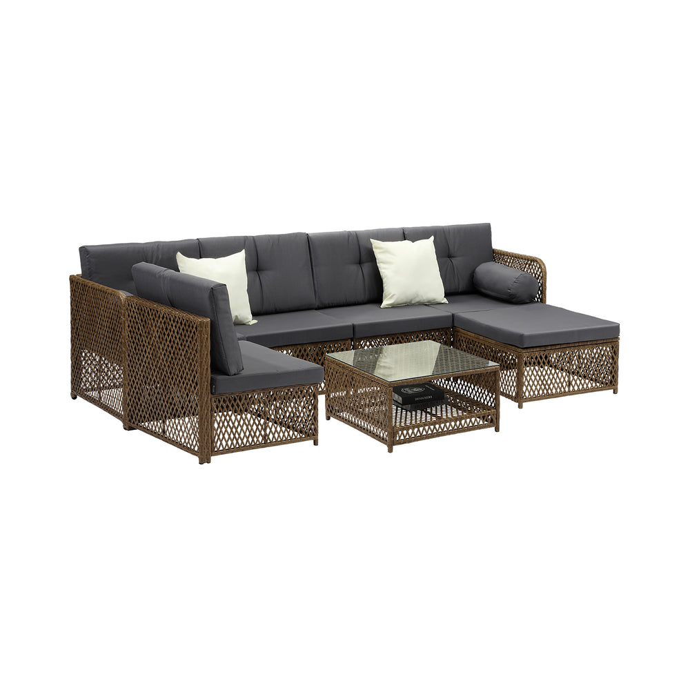 Outdoor Sofa Set 4/6 Seater Wicker Rattan Lounge Setting